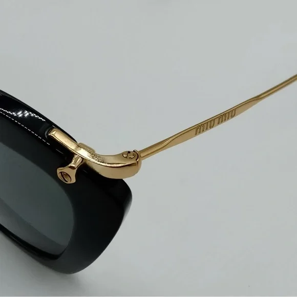 Miu Miu  Black and Gold Sunglasses - Picture 5 of 8